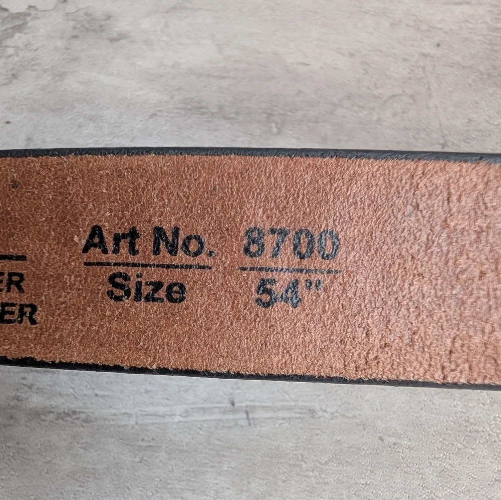 C.L. Embossed Genuine Leather Brown Belt Mens size 54